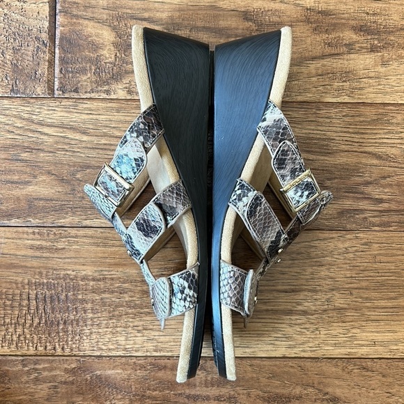 Vionic Radia Orthotic Adjustable Triple Strap Slide Wedge Sandals Size 8 - Picture 9 of 14